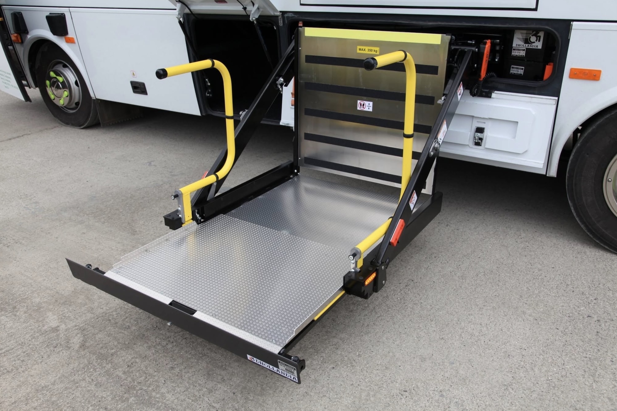 Wheelchair Accessible Wheelchair lift on a bus for fleet accessibility